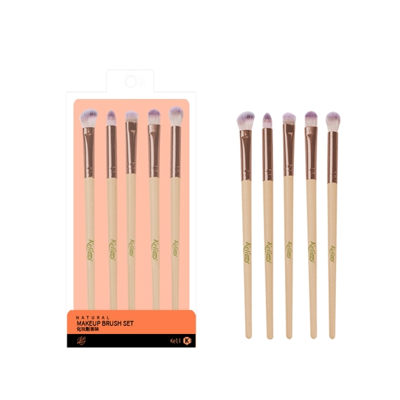 Keli Beauty 5pcs Soft Natural Nylon Hair Eyeshadow Brushes