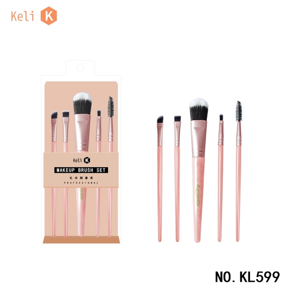 Cosmetic Tool Wholesale Makeup Brush Set 5pcs Private Label Blush Eye Shadow Eyebrow Brush Kit Vegan