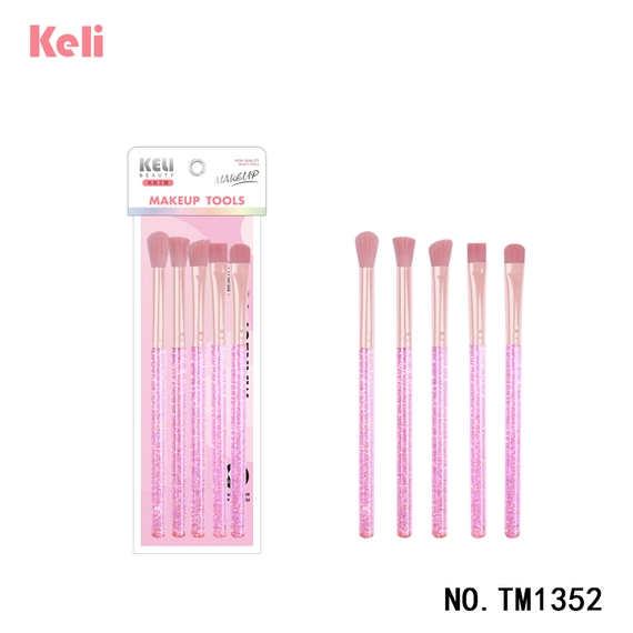 Keli Beauty Custom Professional Beauty Tools Pink Nylon Hair Handle Eyeshadow Makeup Brush Set