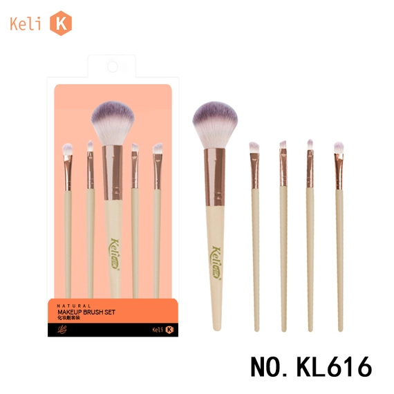 Keli Beauty Face Detail Blush Eye Shadow Eyebrow Nose Shadow Brush Vegan 5pcs