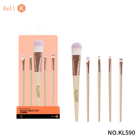 Keli Beauty High Quality Soft Hair Face Eye Make Up Brush 5pcs Set