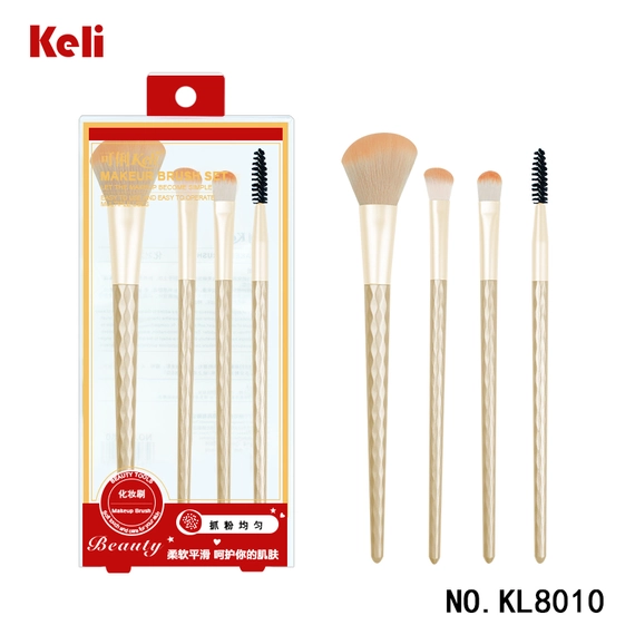 Keli Beauty Quality Essential Makeup Brush Soft Nylon Hair Powder Brush Set 4pcs
