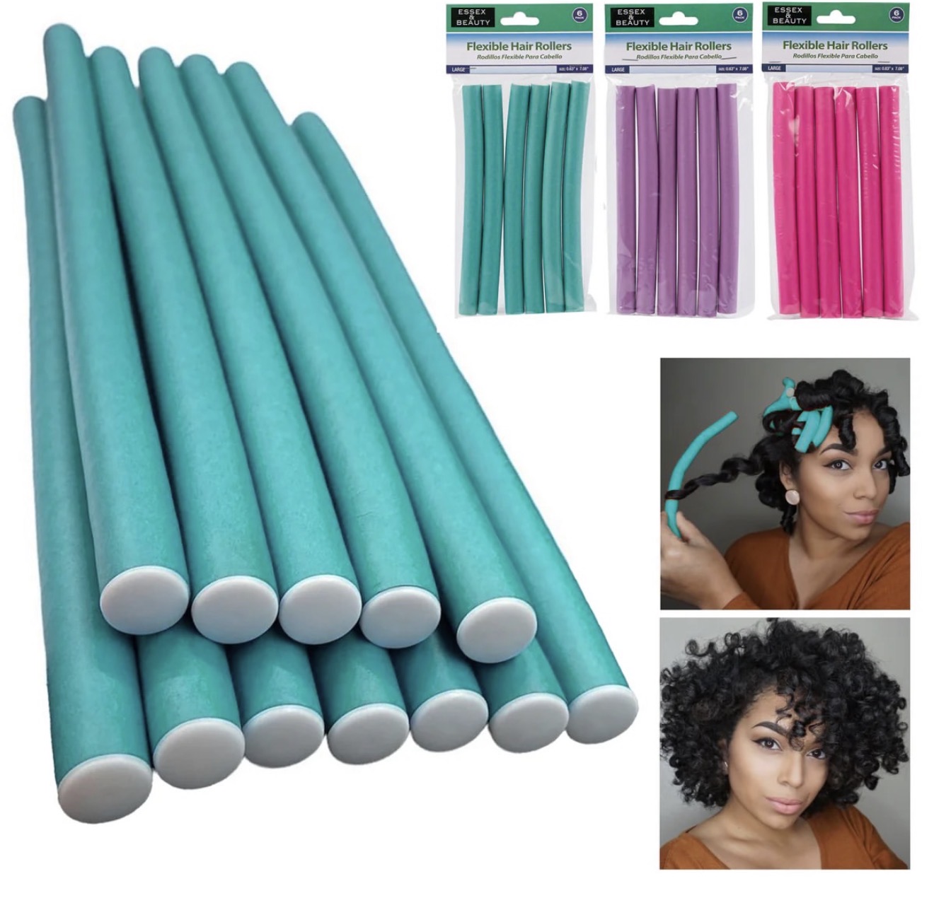Flexi Rods / Foam Hair Rollers bigudina plastike — foto 3