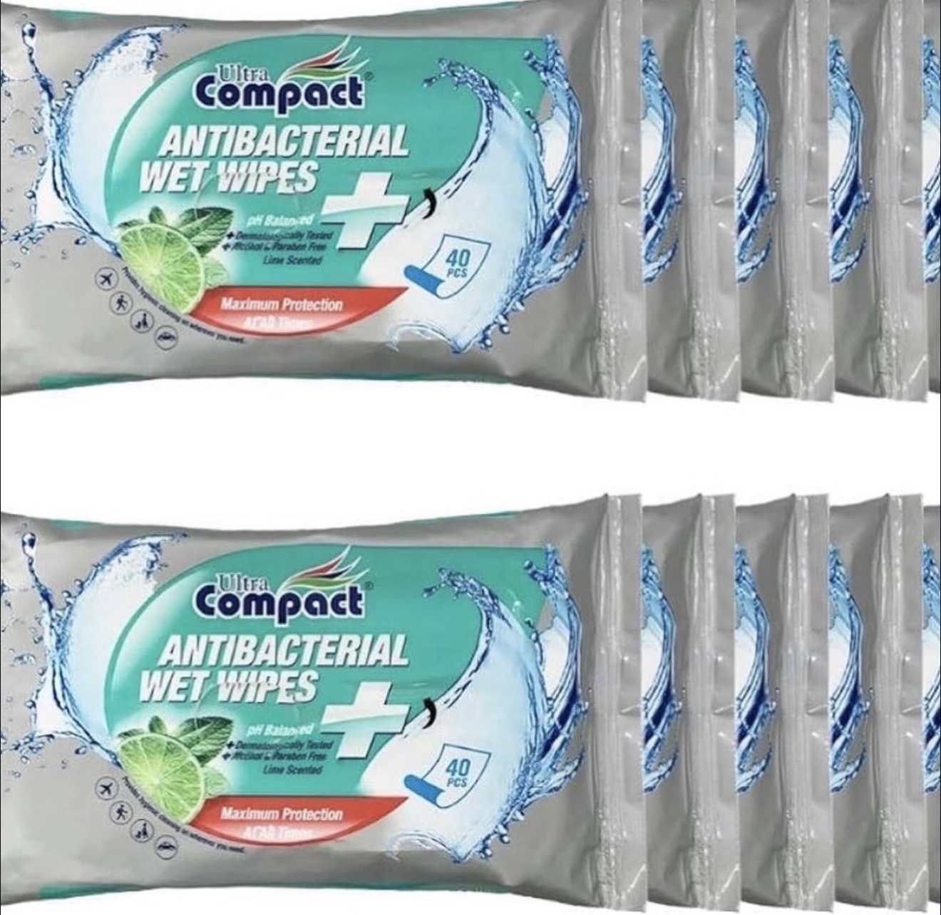 Ultra Compact Antibacterial Wet Wipes