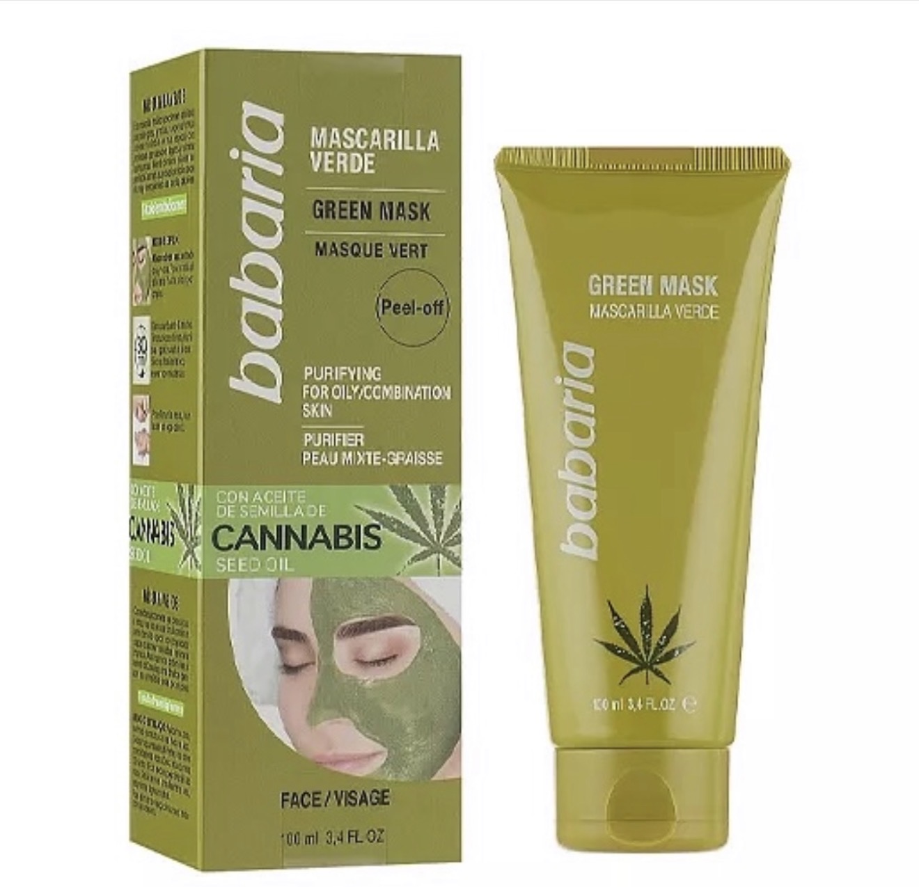 Babaria Green Mask Peel-Off Cannabis Seed Oil