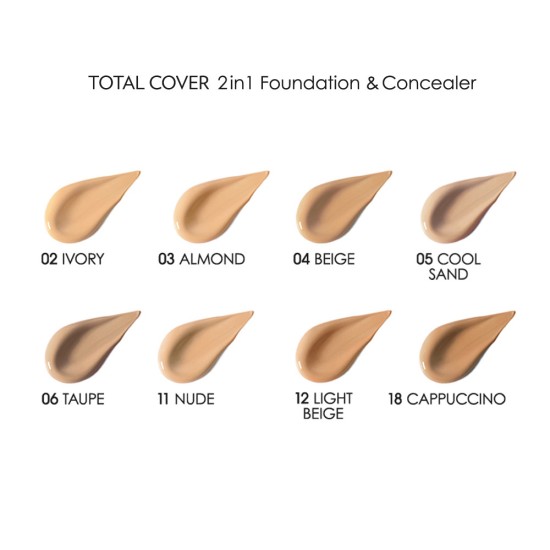 Golden Rose GR Total Cover 2 in 1 Foundation & Concealer SPF15 — foto 2