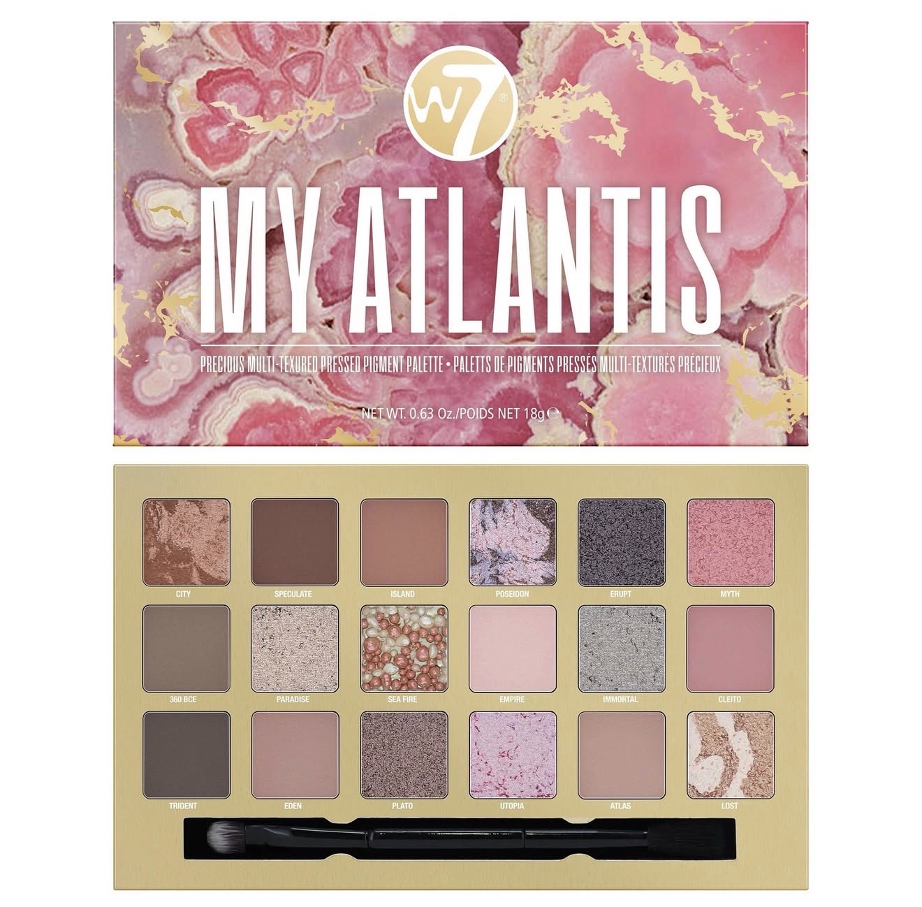 W7 My Atlantis Precious Multi-Textured Pressed Pigment Palette