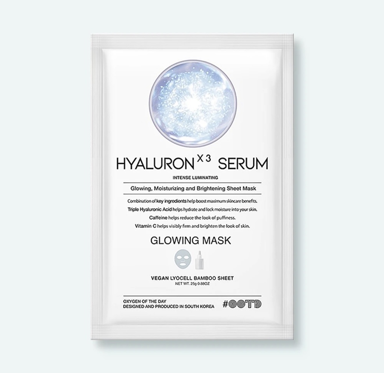 OOTD Hyaluron x3 Serum Glowing Sheet Mask – 25g