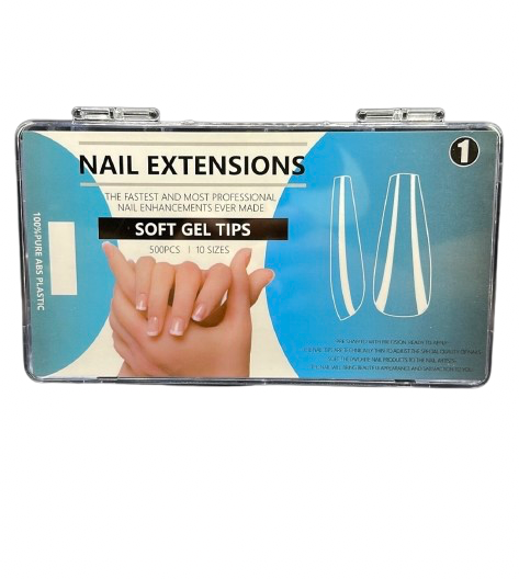 Soft Gel Nail Extensions Tips 500 pcs – Tips Profesionale për Zgjatjen e Thonjve
