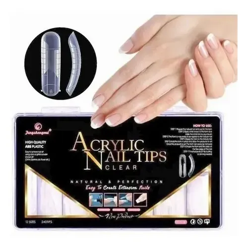 Acrylic Nail Tips Clear – Kuti me 240 Copë