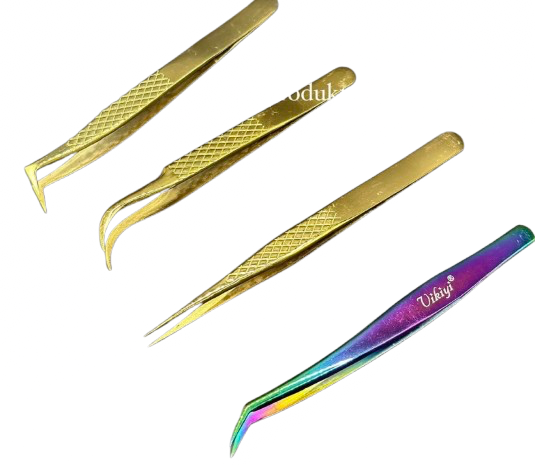 Pinca Profesionale për Zgjatje Qerpikësh dhe Nail Art – Forma të Ndryshme