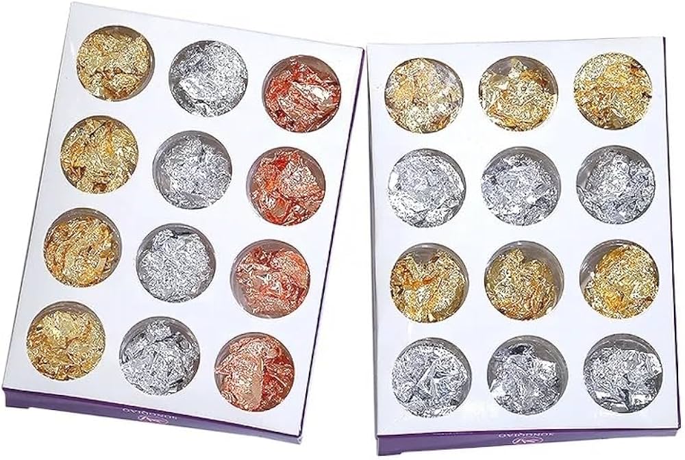 Fletë Dekorative Gold & Silver Foil për Nail Art