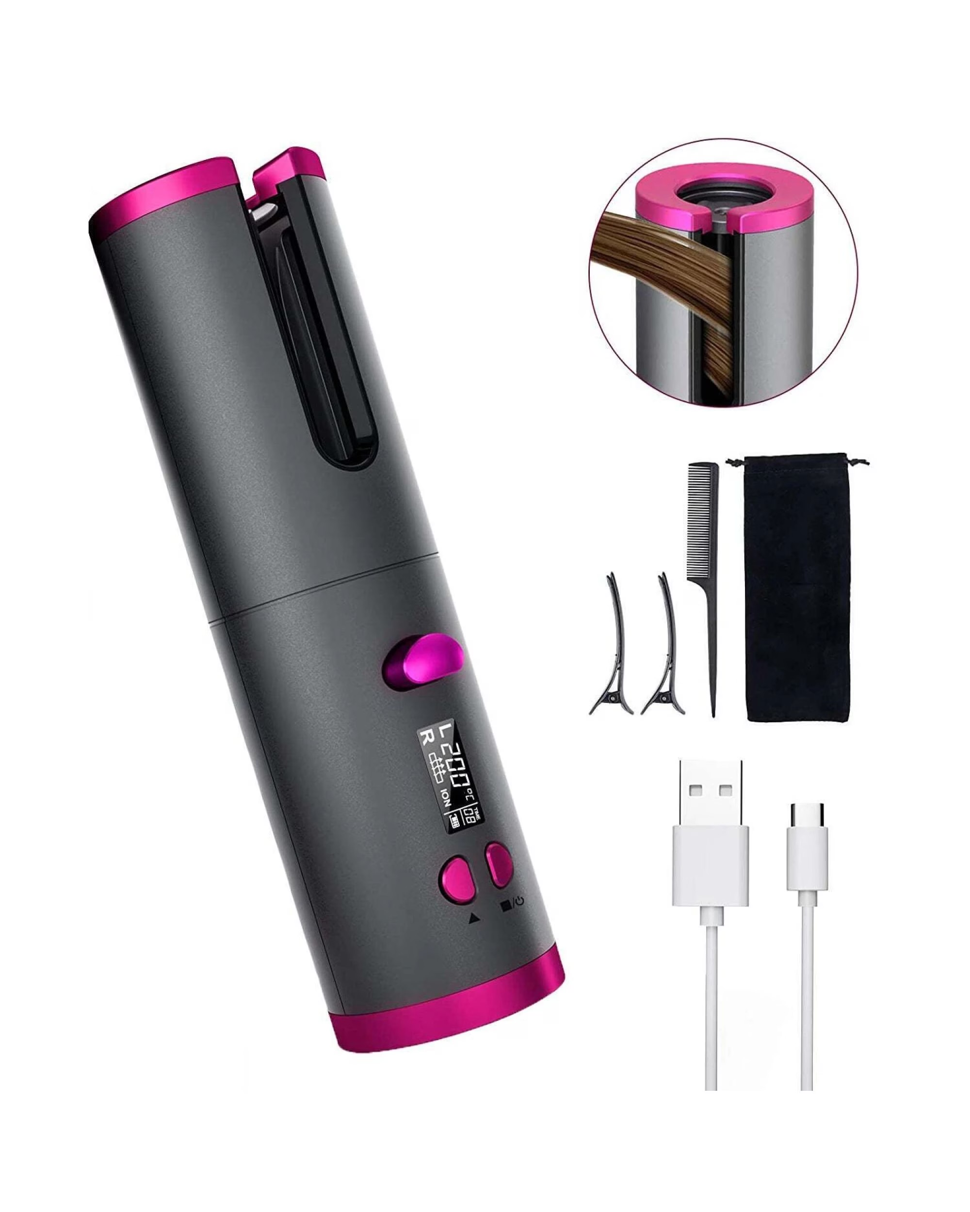 Kaçurrelues Automatik pa Kabllo – Wireless Auto Hair Curler