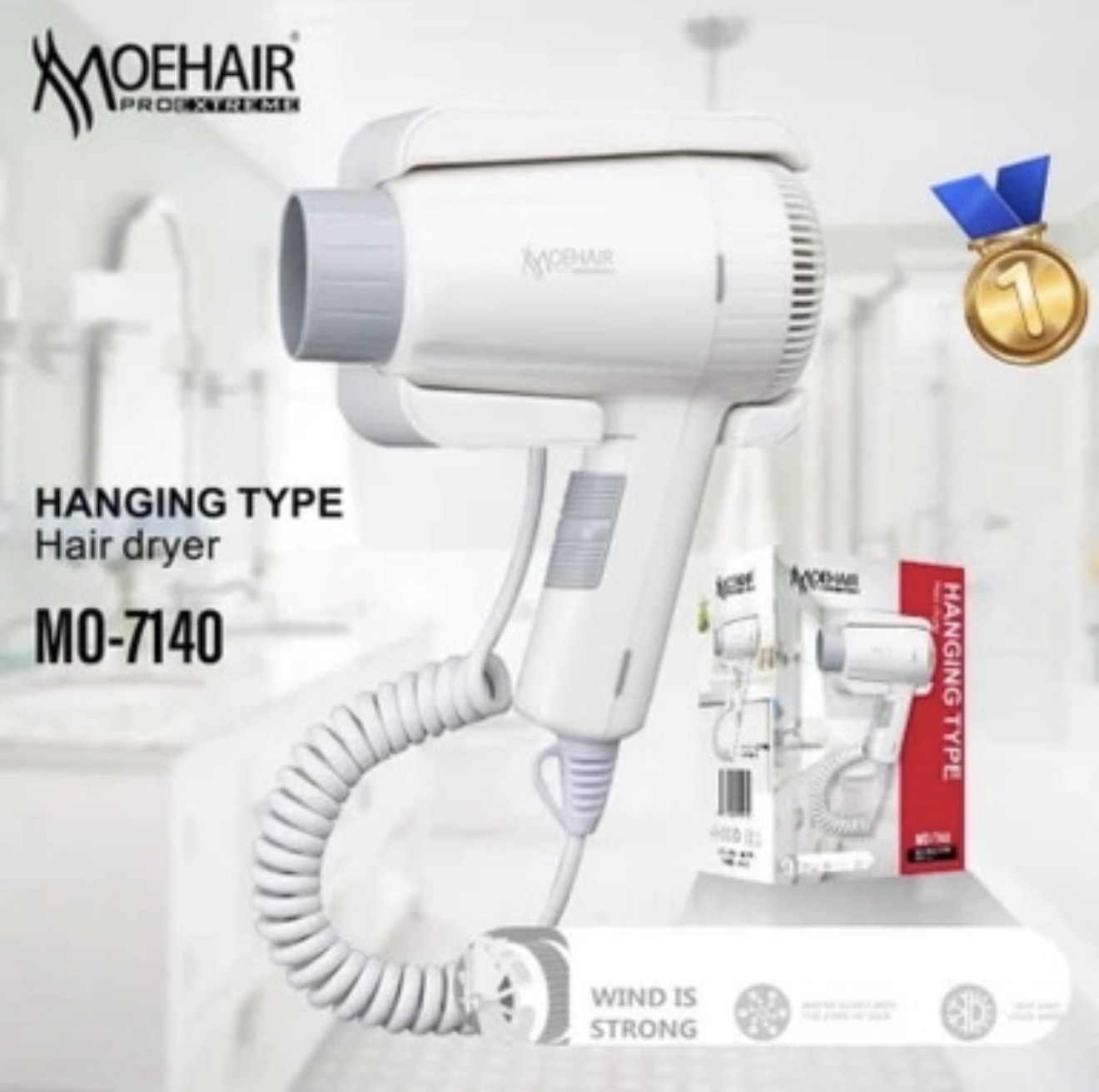 MOEHAIR MO-7140 Hanging Type Hair Dryer – Tharëse Flokësh për Montim në Mur