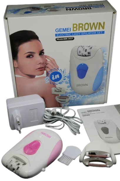 Gemei Brown BR-3027 – Set Epilatori Elektrik 2 në 1 për Femra