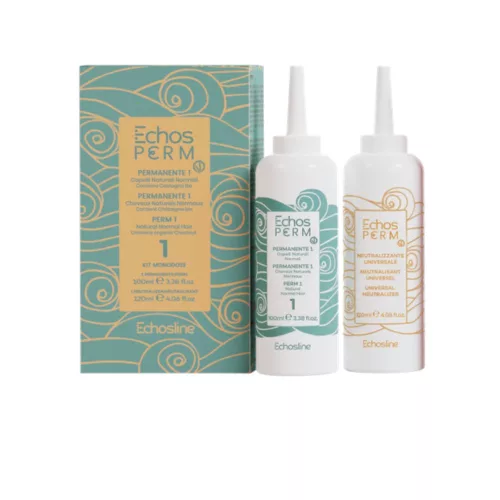 Echosline Echos Perm 1 Kit – Permanent për Flokë Normalë (100 ml + 120 ml)