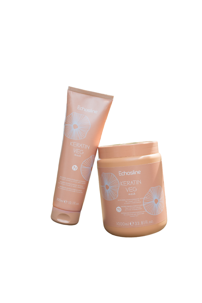 Echosline Keratin Veg Mask – Maskë Rikonstruktive me Keratinë Vegane (300 ml & 1000 ml)