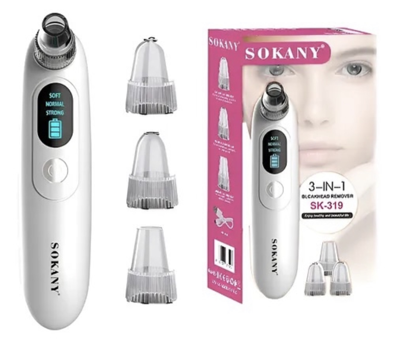 Sokany SK-319 – Pastrues Vakum për Pikat e Zeza 3 në 1