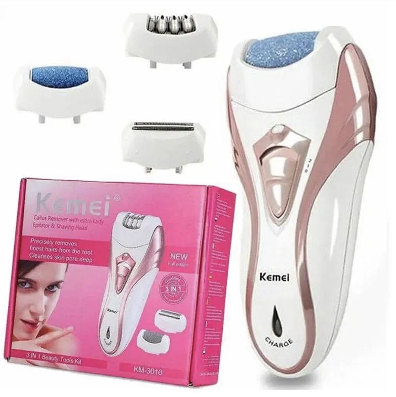 Kemei KM-3810 – Epilator Multifunksional 3 në 1