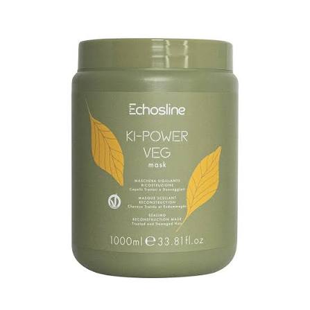 Echosline Ki-Power Veg Mask – Maskë Rindërtuese për Flokë të Dëmtuar 1000ml