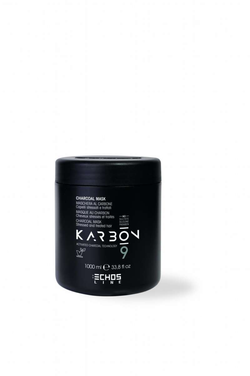 Echosline Karbon 9 Charcoal Mask – Maskë me Karbon Aktiv për Flokë të Stresuar dhe të Trajtuar 1000ml