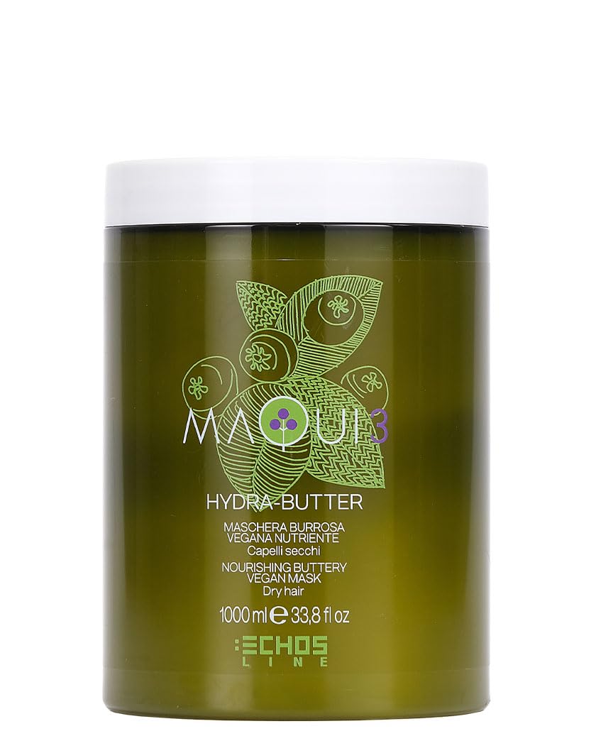 Echosline Maqui 3 Hydra-Butter – Maskë Ushqyese Vegane për Flokë të Thatë 1000ml