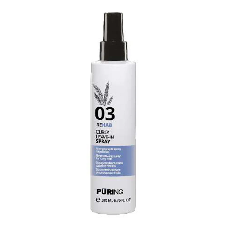 Puring 03 Rehab Curly Leave-In Spray – Spray Ristrukturues pa Shpëlarje për Flokë Kaçurrela 200ml
