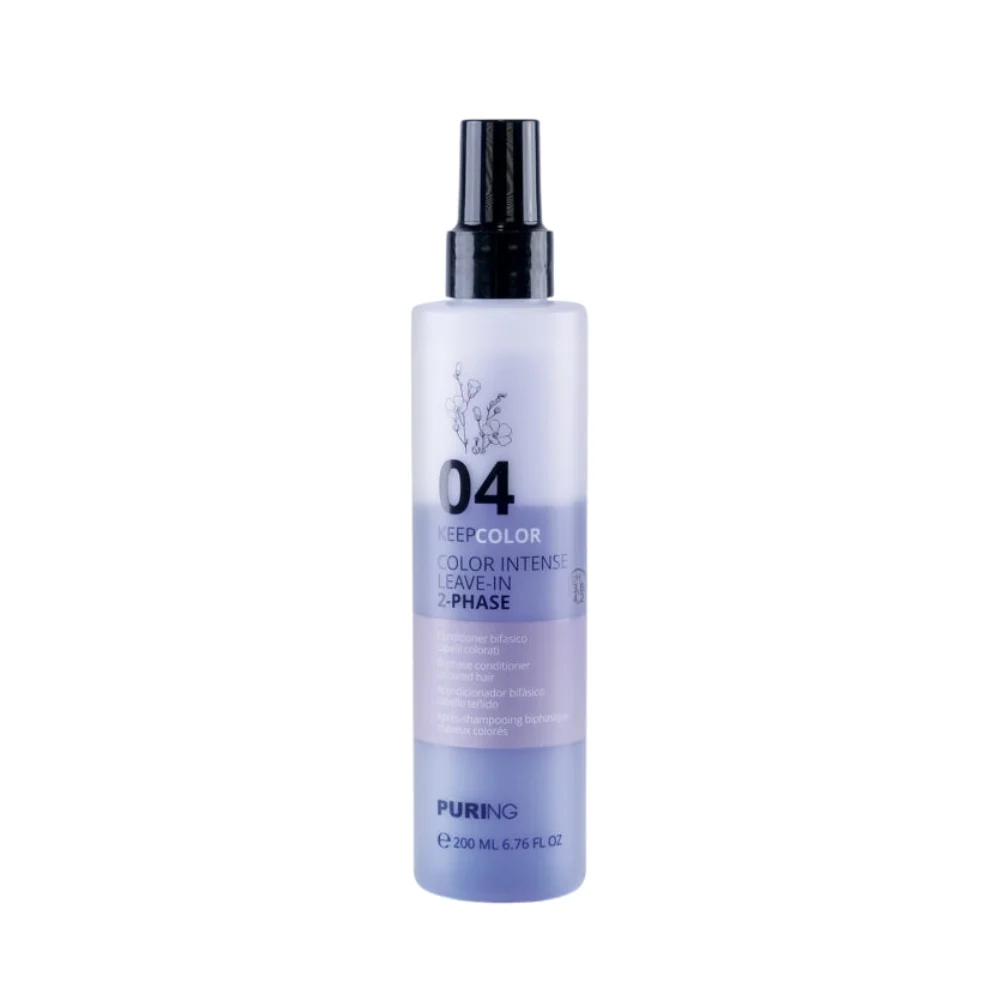 Puring 04 Keep Color Color Intense Leave-In 2-Phase – Kondicioner Bifazik pa Shpëlarje për Flokë të Lyer 200ml