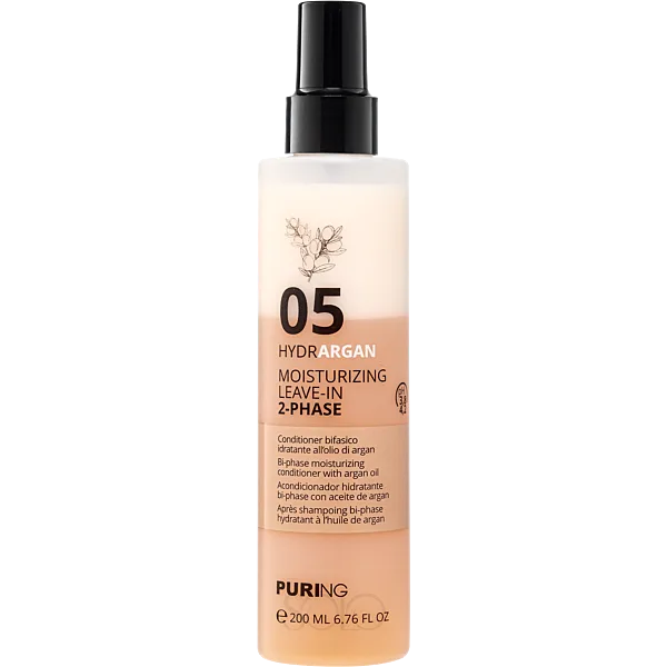 Puring 05 HydrArgan Moisturizing Leave-In 2-Phase – Balsam Hidratues Dyfazor pa Shpëlarje 200ml