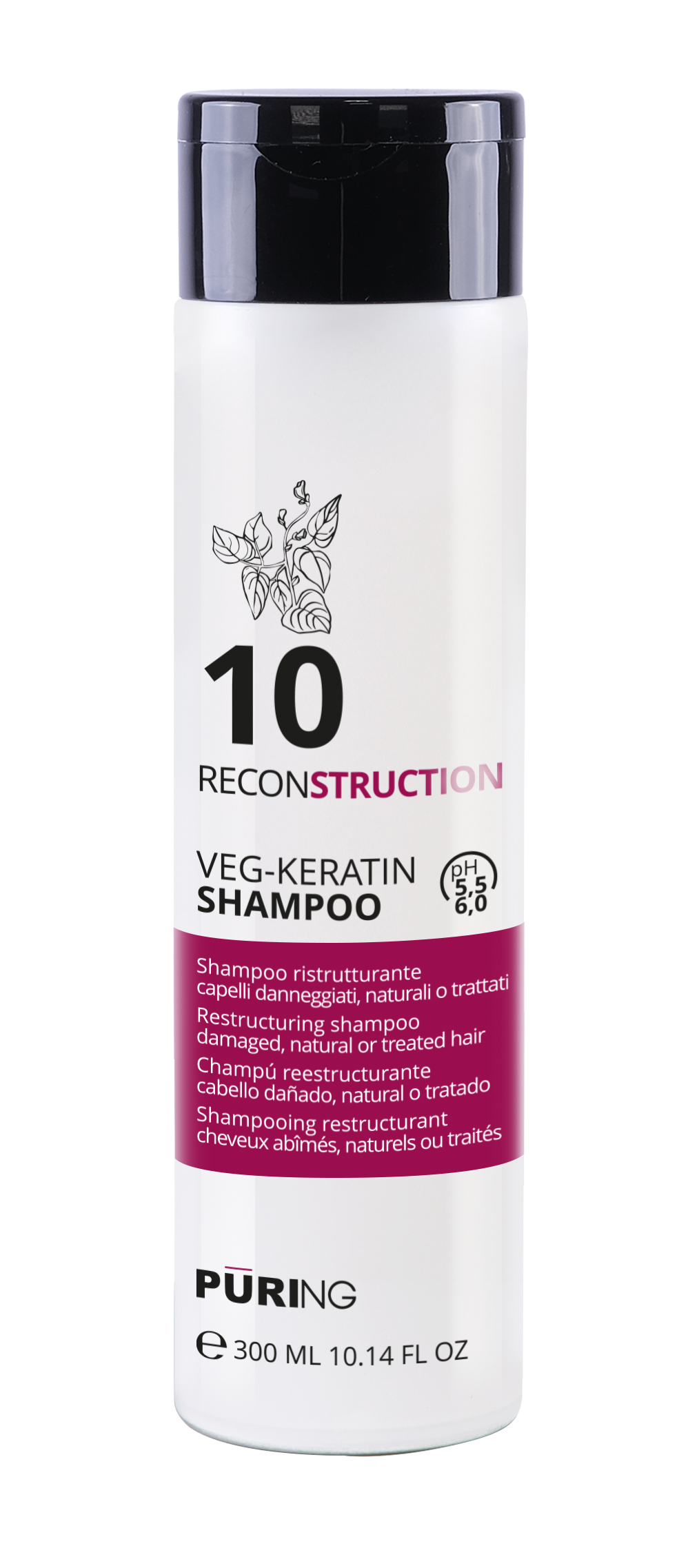 Puring 10 Reconstruction Veg-Keratin Shampoo – Shampo Rikonstruktuese me Keratinë Vegjetale — foto 2
