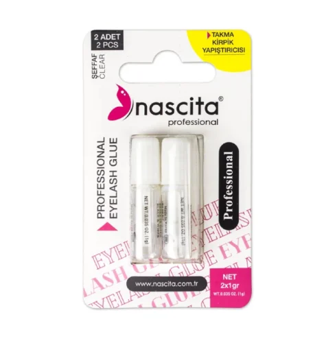 Nascita Professional Eyelash Glue Clear – Ngjitës Transparent për Qerpikë Artificialë (Set 2 Copë)