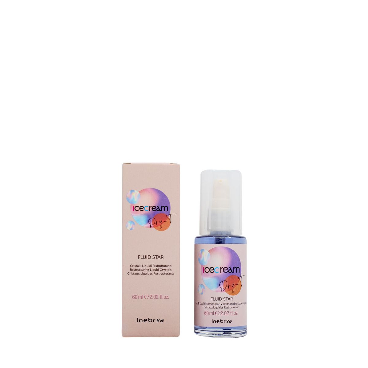 Inebrya Ice Cream Dry-T Fluid Star – Kristale të Lëngshme Ristrukturuese 60ml