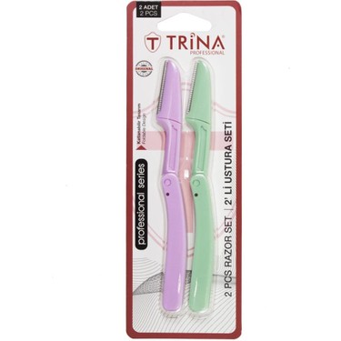 Trina Professional Set me 2 Brisqe për Formësimin e Vetullave dhe Heqjen e Pushit të Fytyrës