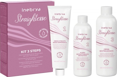 Inebrya Straightesse Kit 3 Steps – Sistem Profesional për Drejtim të Flokëve