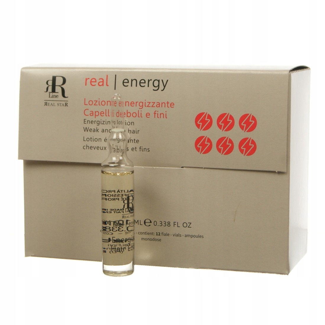 RR Line Real Energy Energizing Lotion Ampula për Flokë të Dobët dhe të Hollë 12x10ml