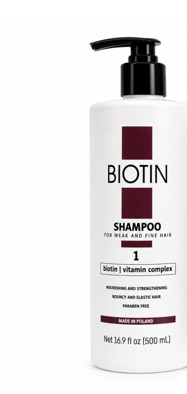 Biotin Shampoo – Për flokë të dobët dhe të hollë (500 ml)