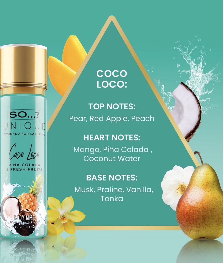 So…? Unique Coco Loco Pina Colada & Fresh Fruits Body Mist 150ml — foto 2