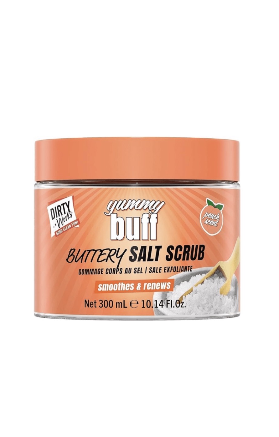 Dirty Works Yummy Buff Buttery Salt Scrub – Peach