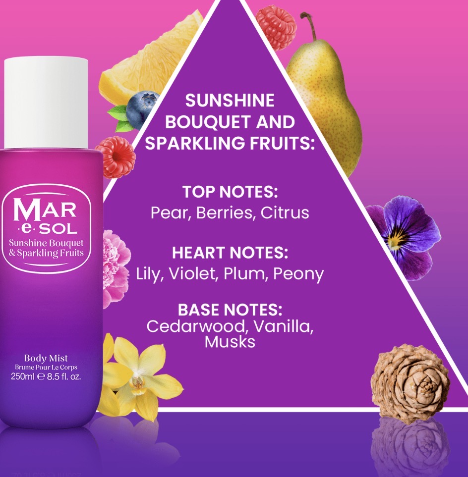 Mar e Sol Sunshine Bouquet & Sparkling Fruits Body Mist – 250 ml — foto 2