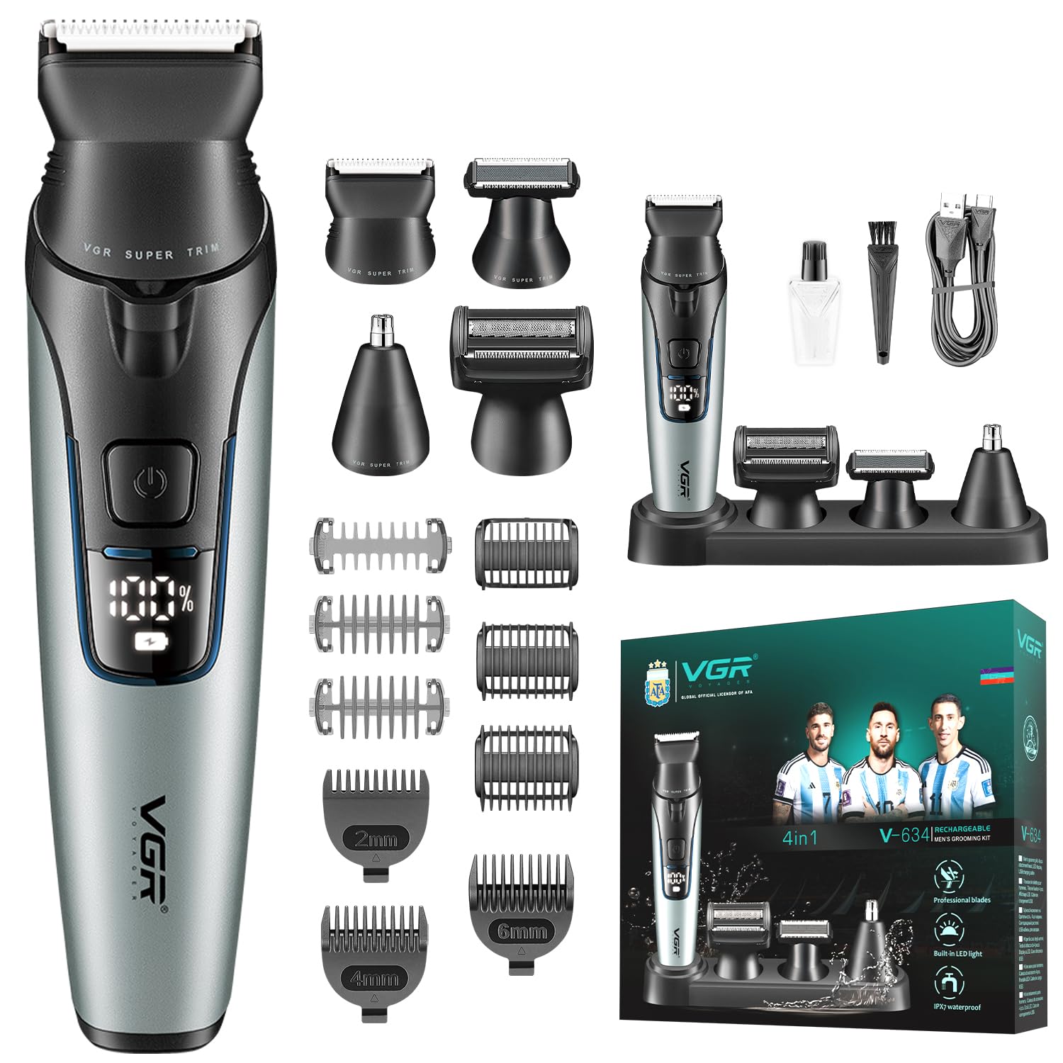 VGR V-634 4-in-1 Rechargeable Men’s Grooming Kit