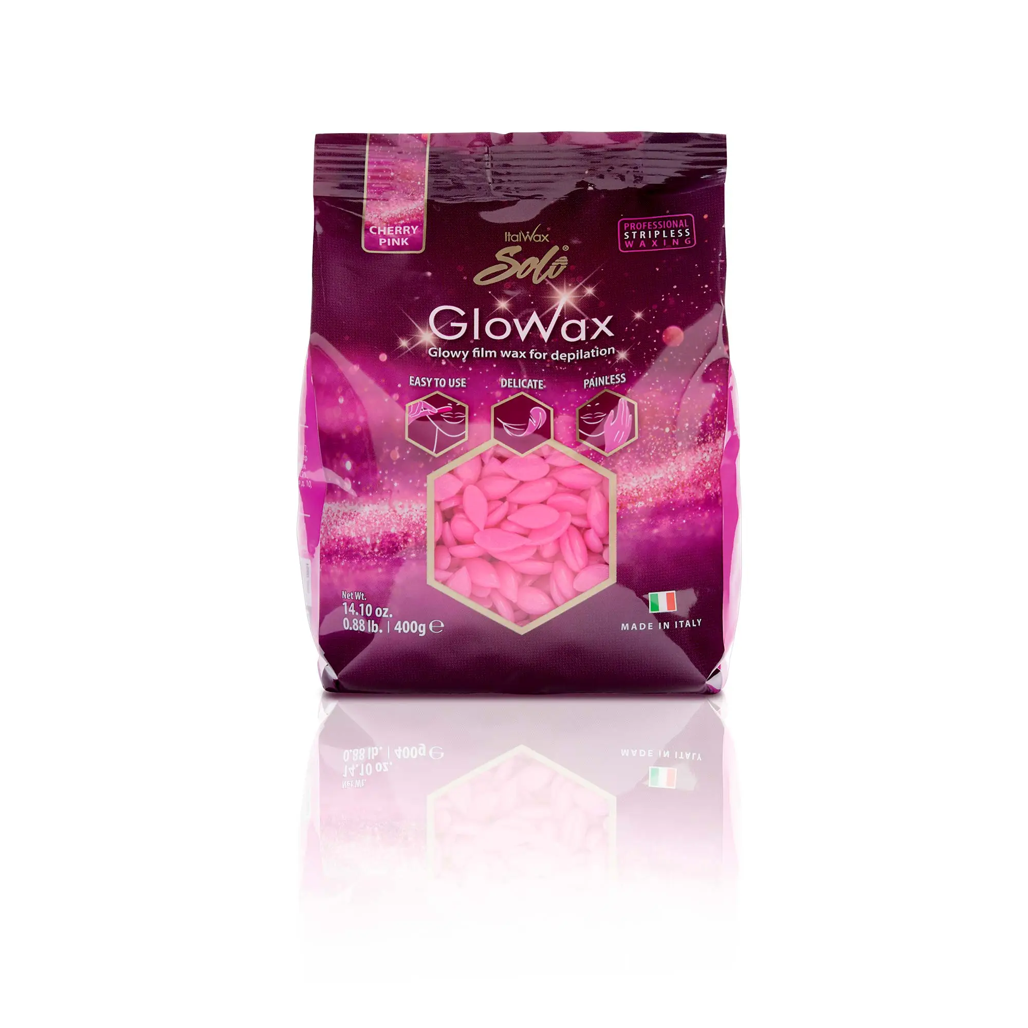 ItalWax Solo GlowWax Cherry Pink – Dyllë Film për Depilim