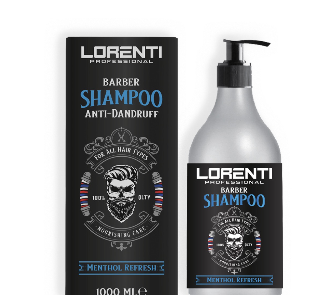 Lorenti Professional Barber Shampoo Anti-Dandruff – Menthol Refresh, 1000 ml