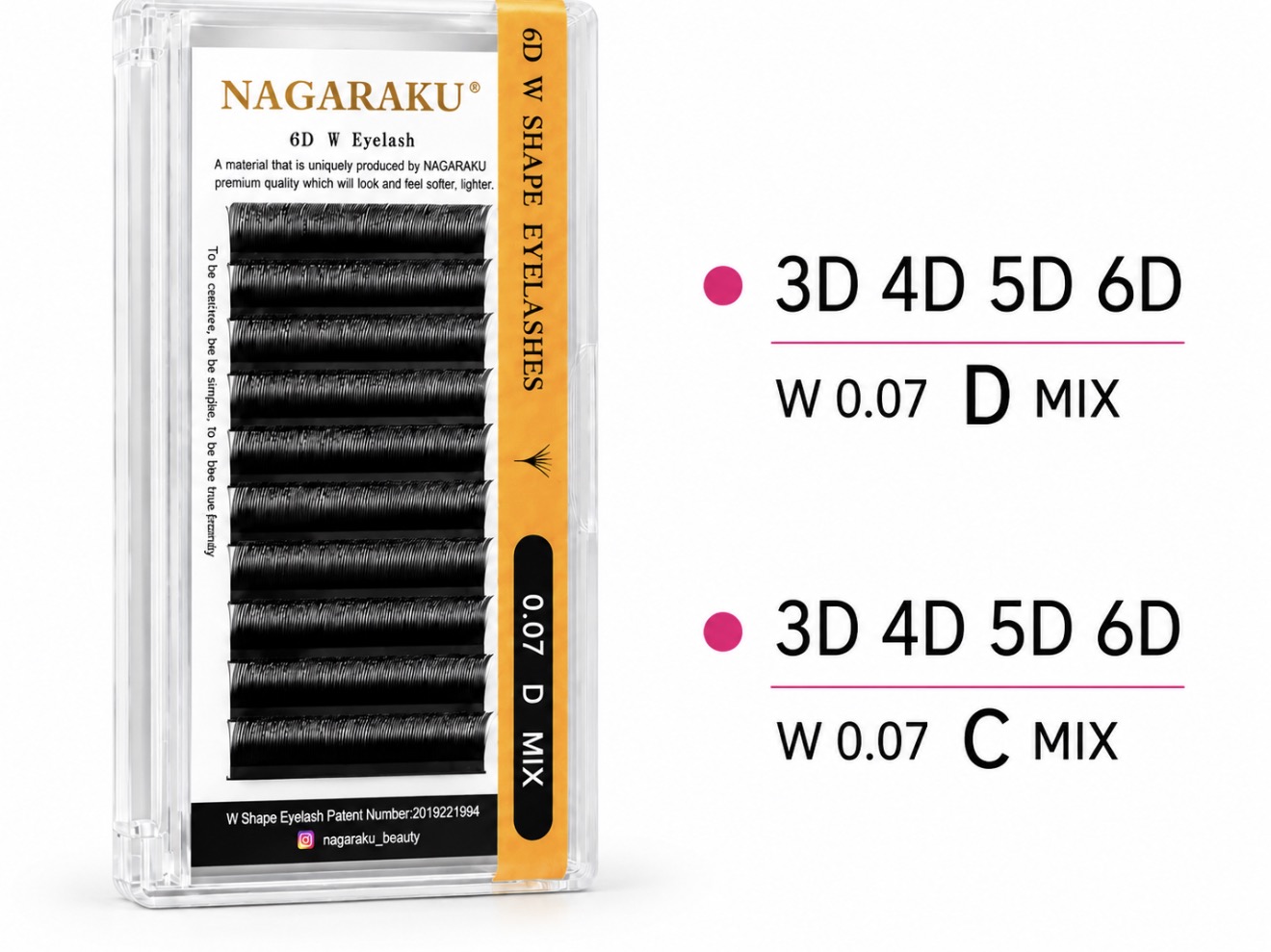 NAGARAKU 6D W Shape Eyelashes – Volume 3D–6D